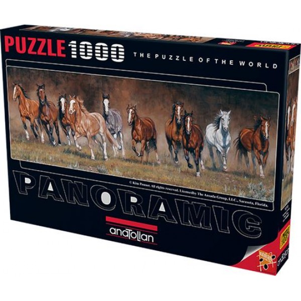 Dzikie konie, 1000el. (Panorama) - Sklep Art Puzzle